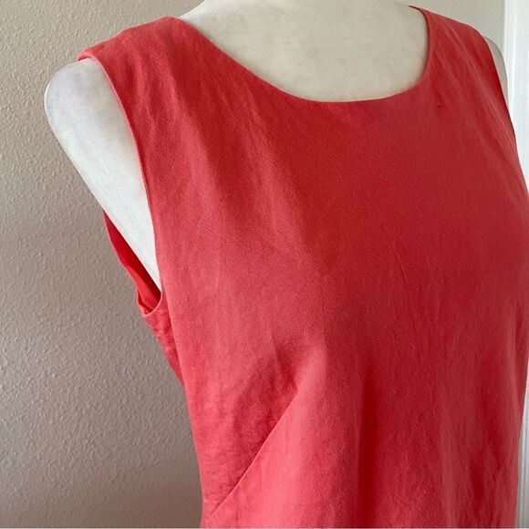 Talbots Sleeveless Linen Dress Jacket Pockets Suit SZ 10 - Picture 5 of 14